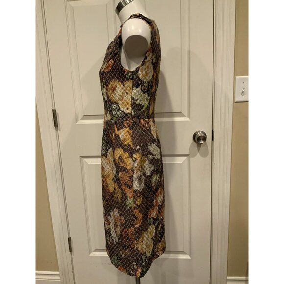 Tabitha Brown Floral "Tema" Quilted Dress W/ Bows at Shoulders, Size 4 (US) - Picture 4 of 9